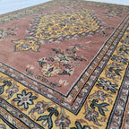 4x6 Copper Handmade Kafkazi Area Rug – Geometric Wool, Cotton & Silk Touch Carpet