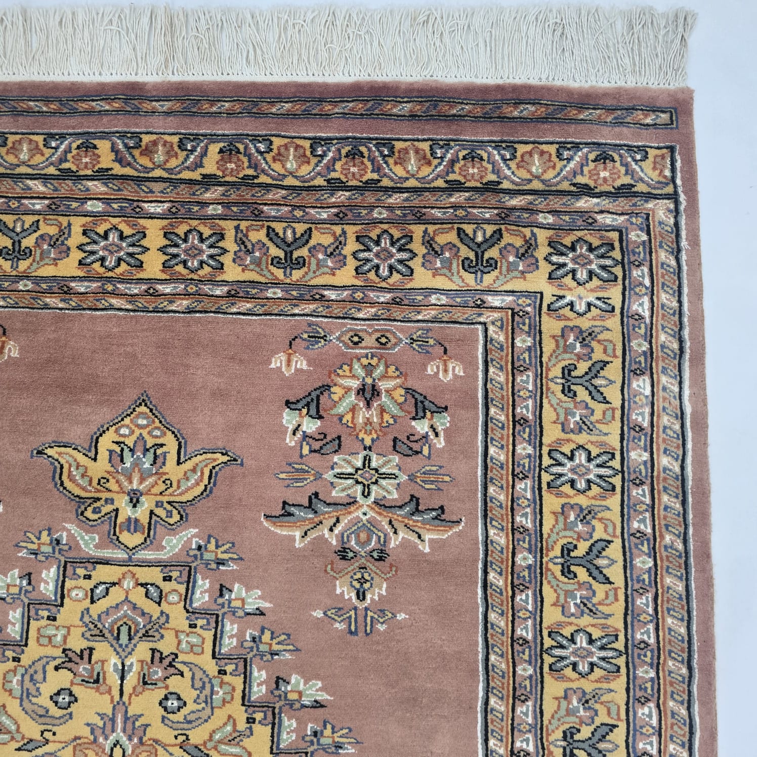 4x6 Copper Handmade Kafkazi Area Rug – Geometric Wool, Cotton & Silk Touch Carpet