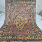 4x6 Copper Handmade Kafkazi Area Rug – Geometric Wool, Cotton & Silk Touch Carpet