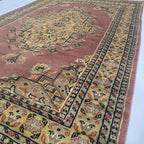 4x6 Handmade Kafkazi Rug - Copper Geometric Wool & Cotton Area Rug | Silk Touch Oriental Carpet