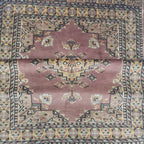 4x6 Handmade Kafkazi Rug - Copper Geometric Wool & Cotton Area Rug | Silk Touch Oriental Carpet