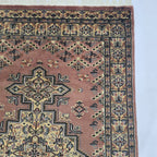 4x6 Copper Color Kafkazi Handmade Rug – Azo Free Geometric Wool, Cotton & Silk Touch Carpet