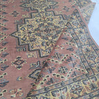 4x6 Copper Color Kafkazi Handmade Rug – Azo Free Geometric Wool, Cotton & Silk Touch Carpet