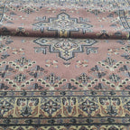 4x6 Copper Color Kafkazi Handmade Rug – Azo Free Geometric Wool, Cotton & Silk Touch Carpet