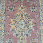 4x6 Handmade Kafkazi Copper Rug – Azo Free Geometric Wool, Cotton & Silk Touch Area Rug