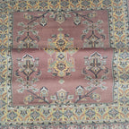 4x6 Handmade Kafkazi Copper Rug – Azo Free Geometric Wool, Cotton & Silk Touch Area Rug