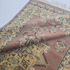 4x6 Handmade Kafkazi Copper Rug – Azo Free Geometric Wool, Cotton & Silk Touch Area Rug