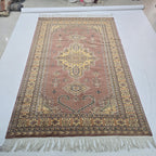 6x9 Copper Geometric Handmade Cotton & Wool Silk Touch Rug | Premium Luxury Area Rug