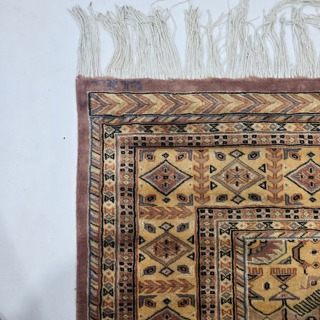 6x9 Copper Geometric Handmade Cotton & Wool Silk Touch Rug | Premium Luxury Area Rug