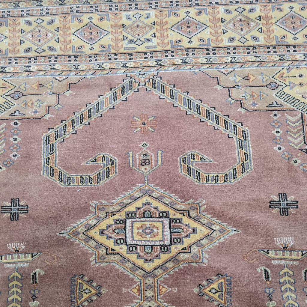6x9 Copper Geometric Handmade Cotton & Wool Silk Touch Rug | Premium Luxury Area Rug