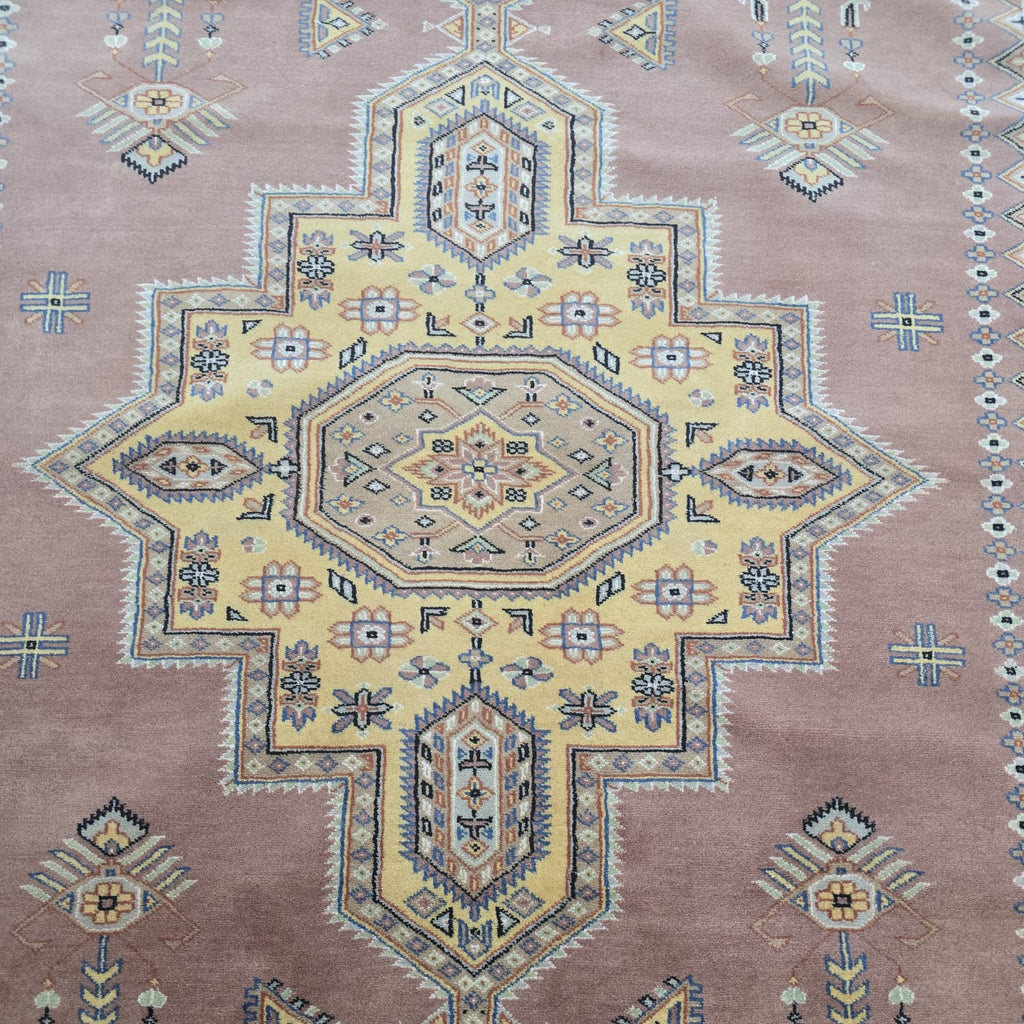 6x9 Copper Geometric Handmade Cotton & Wool Silk Touch Rug | Premium Luxury Area Rug