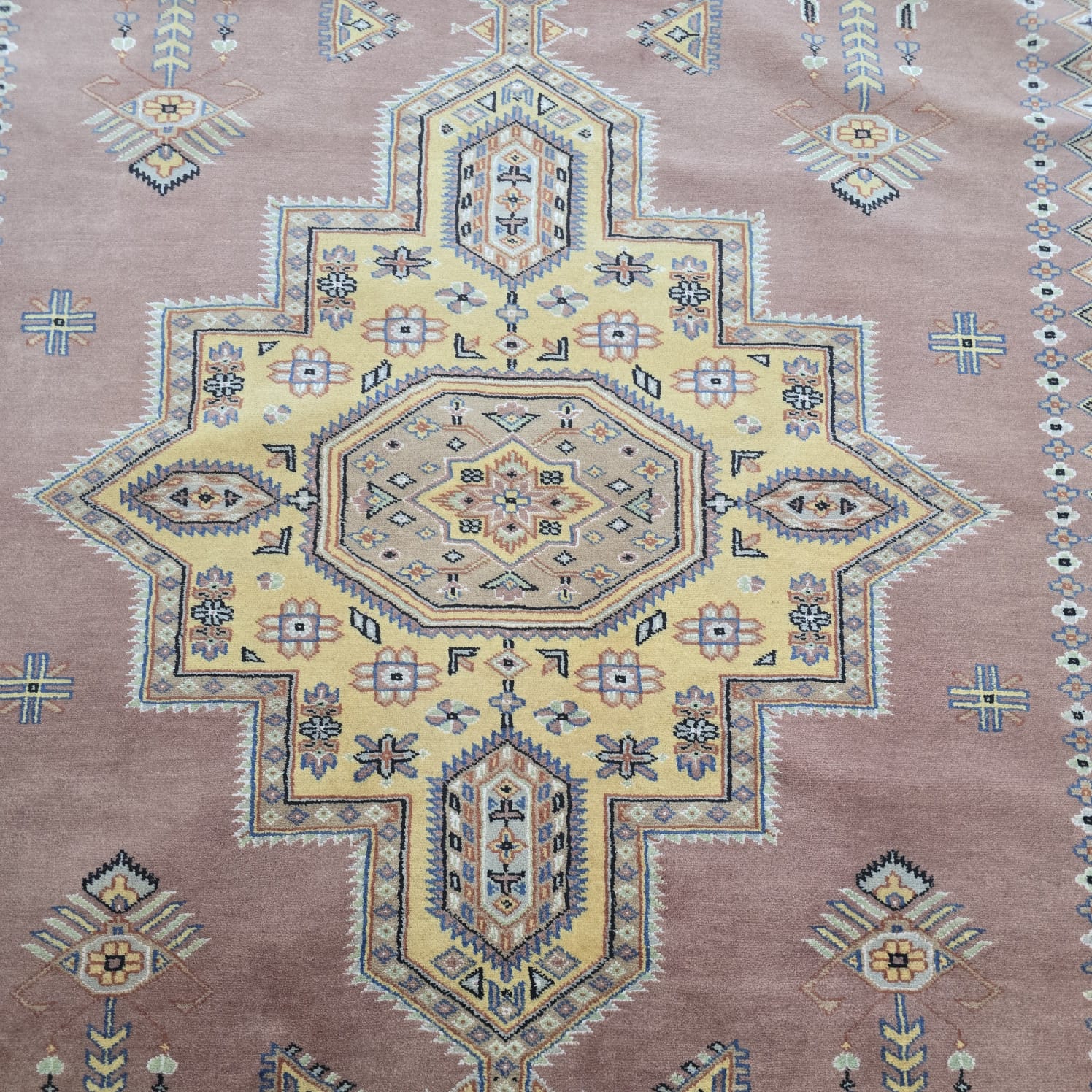 6x9 Copper Geometric Handmade Cotton & Wool Silk Touch Rug | Premium Luxury Area Rug