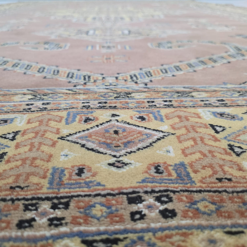 6x9 Copper Geometric Handmade Cotton & Wool Silk Touch Rug | Premium Luxury Area Rug