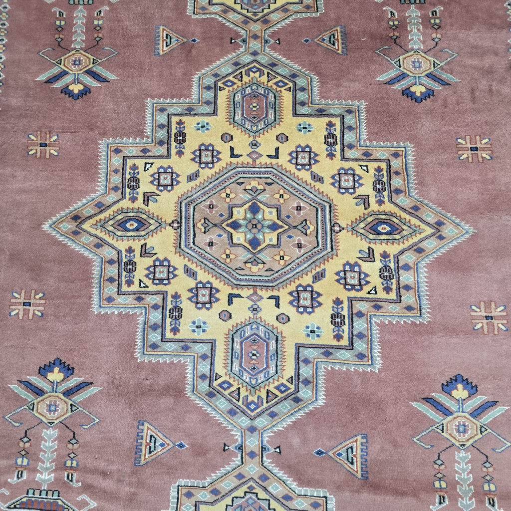 6x9 Copper Geometric Handmade Cotton & Wool Silk Touch Rug | Premium Luxury Area Rug
