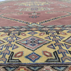 6x9 Copper Geometric Handmade Cotton & Wool Silk Touch Rug | Premium Luxury Area Rug
