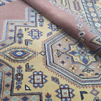 6x9 Copper Geometric Handmade Cotton & Wool Silk Touch Rug | Premium Luxury Area Rug