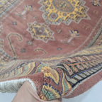 6.5x9.5 Handmade Kafkazi Copper Area Rug – Azo Free Geometric Wool, Cotton & Silk Touch Rug