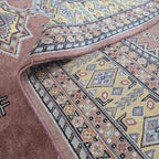6.5x9.5 Handmade Kafkazi Copper Area Rug – Azo Free Geometric Wool, Cotton & Silk Touch Rug