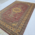 6x9 Copper Geometric Handmade Cotton & Wool Silk Touch Rug | Premium Luxury Area Rug