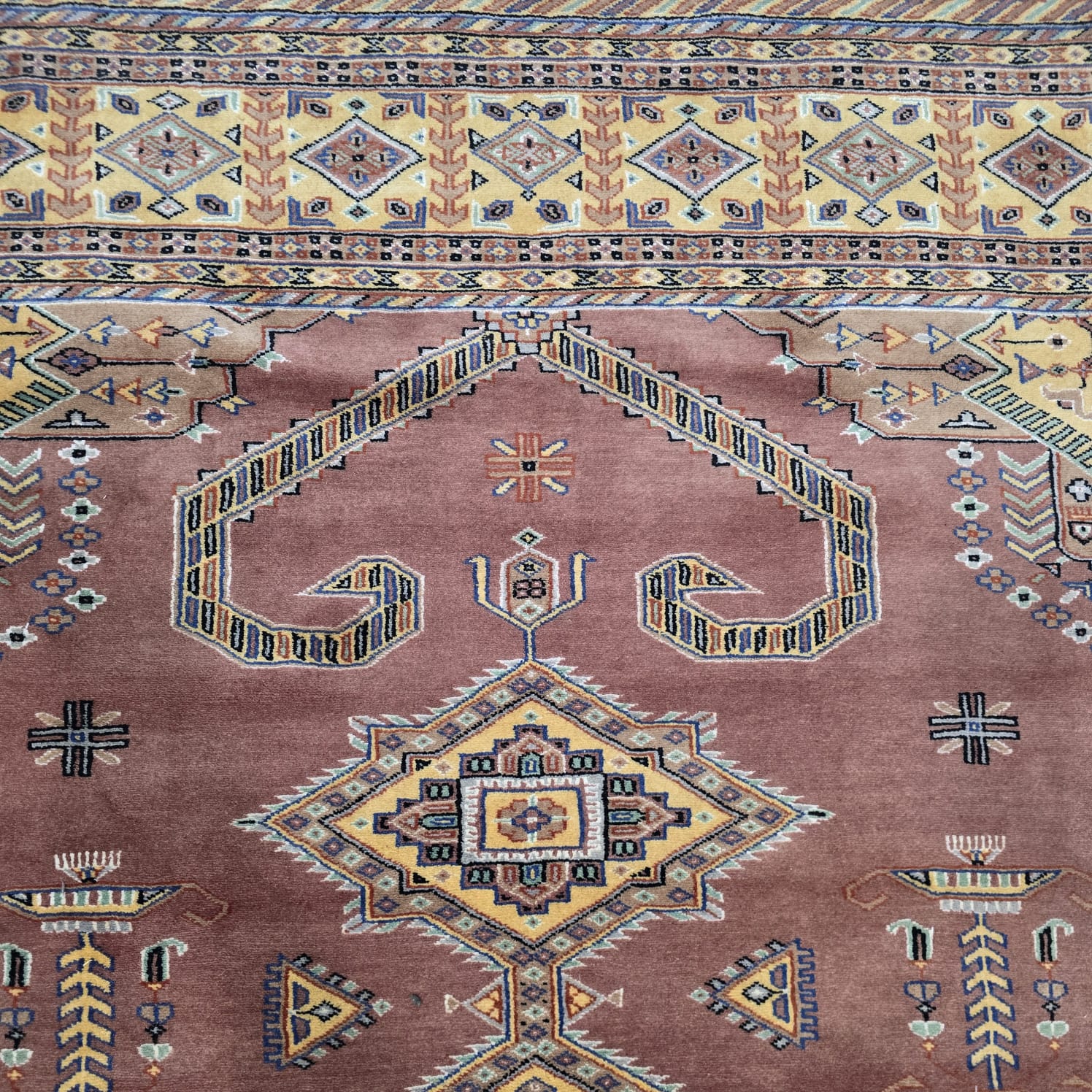 6x9 Copper Geometric Handmade Cotton & Wool Silk Touch Rug | Premium Luxury Area Rug