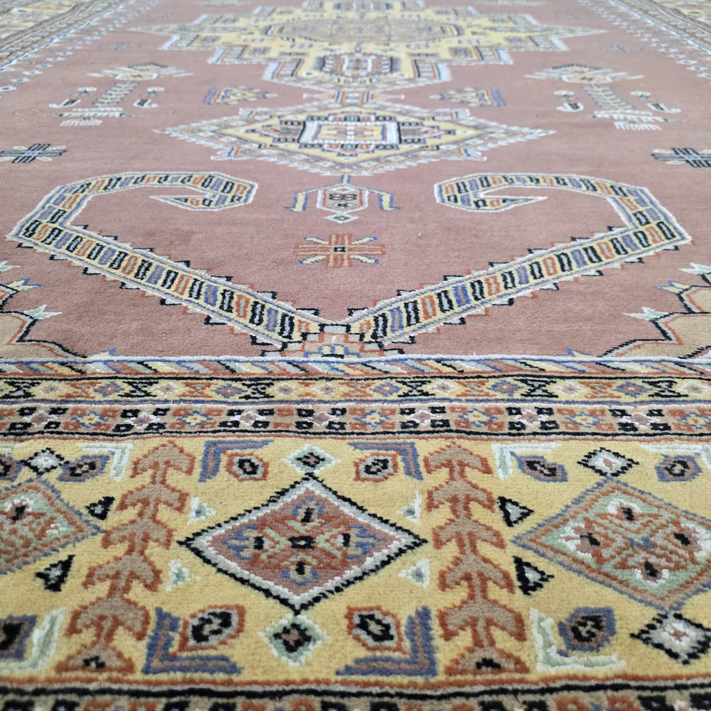 6x9 Copper Geometric Handmade Cotton & Wool Silk Touch Rug | Premium Luxury Area Rug