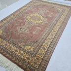 6x9 Copper Geometric Handmade Cotton & Wool Silk Touch Rug | Premium Luxury Area Rug