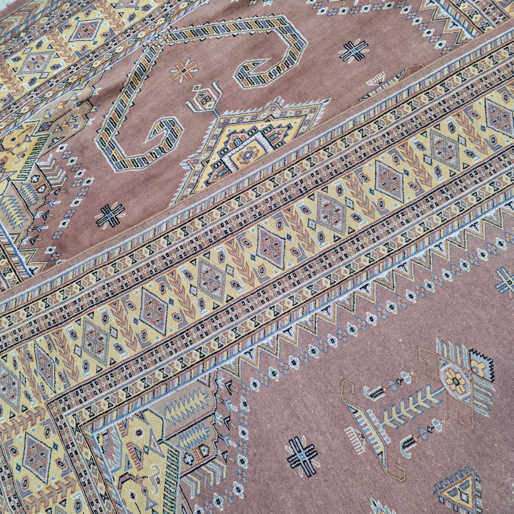 6x9 Copper Geometric Handmade Cotton & Wool Silk Touch Rug | Premium Luxury Area Rug