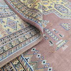 6x9 Copper Geometric Handmade Cotton & Wool Silk Touch Rug | Premium Luxury Area Rug