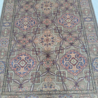 6x9 Brown Super Kazak Geometric Area Rug | Handmade Wool & Cotton Rug
