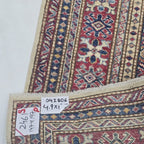 5x7 Beige Super Kazak Geometric Handmade Cotton & Wool Rug | Premium Luxury Area Rug