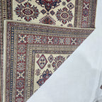 5x7 Beige Super Kazak Geometric Handmade Cotton & Wool Rug | Premium Luxury Area Rug