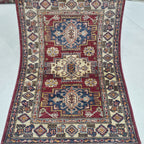 2.5x4 Red Super Kazak Geometric Area Rug | Handmade Wool & Cotton Rug