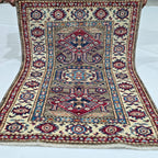 2x3 Gray Super Kazak Geometric Area Rug | Handmade Wool & Cotton Rug