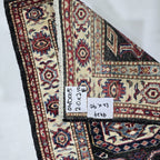 2x3 Black Super Kazak Geometric Area Rug | Handmade Wool & Cotton Rug
