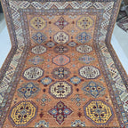 8x11 Brown Super Kazak Geometric Area Rug | Handmade Wool & Cotton Rug