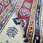 2.5x4 Beige Super Kazak Geometric Area Rug | Handmade Wool & Cotton Rug