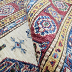 2.5x4 Beige Super Kazak Geometric Area Rug | Handmade Wool & Cotton Rug