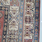 6x9 Red Super Kazak Geometric Area Rug | Handmade Wool & Cotton Rug