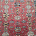 6x9 Red Super Kazak Geometric Area Rug | Handmade Wool & Cotton Rug