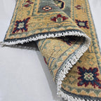 2x3 Gray Commercial Kazak Geometric Area Rug | Handmade Wool & Cotton Rug