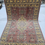4x6 Orange Kafkazi Geometric Area Rug | Handmade Wool, Cotton & Silk Rug