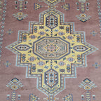6x9 Orange Kafkazi Geometric Area Rug | Handmade Wool & Cotton Rug