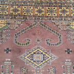 6x9 Orange Kafkazi Geometric Area Rug | Handmade Wool & Cotton Rug