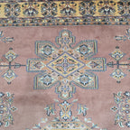 7x10 Orange Kafkazi Geometric Area Rug | Handmade Wool & Cotton Rug