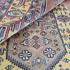 6x10 Orange Kafkazi Geometric Area Rug | Handmade Wool & Cotton Rug