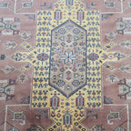 6x10 Orange Kafkazi Geometric Area Rug | Handmade Wool & Cotton Rug