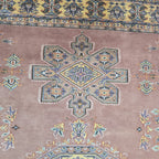 7x10 Orange Kafkazi Geometric Area Rug | Handmade Wool, Cotton & Silk Rug