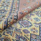 7x10 Orange Kafkazi Geometric Area Rug | Handmade Wool, Cotton & Silk Rug