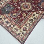 5.5x8 Red Heriz Floral Area Rug | Handmade Wool & Cotton Rug