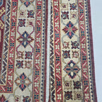 5.5x8 Red Heriz Floral Area Rug | Handmade Wool & Cotton Rug